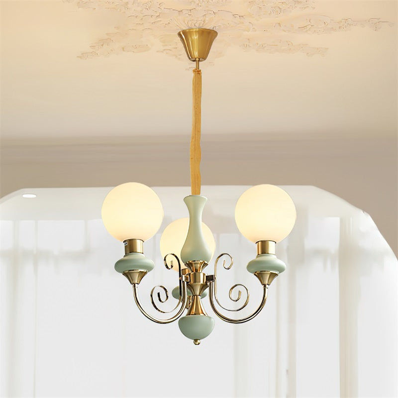 Multi-Globe Pendant Chandelier for Dining Room – Iron Frame with Frosted Glass Shades – Modern Farmhouse Ceiling Light – Adjustable Chain | Thomler