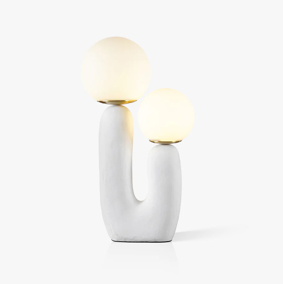 Resin Table Lamp 16.5 in Indoor Use LED G9 Modern Desk Nightstand Accent Light Green Pink White Terra Cotta | Thomler