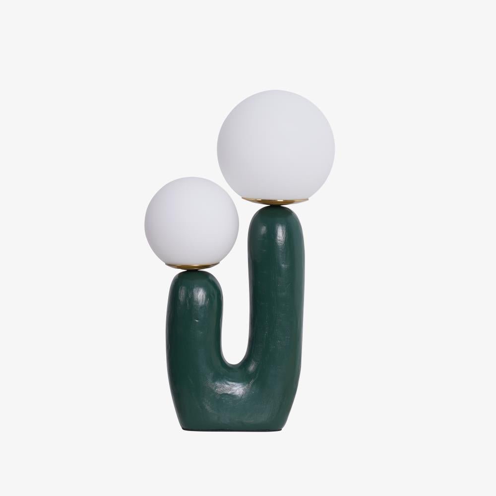 Resin Table Lamp 16.5 in Indoor Use LED G9 Modern Desk Nightstand Accent Light Green Pink White Terra Cotta | Thomler