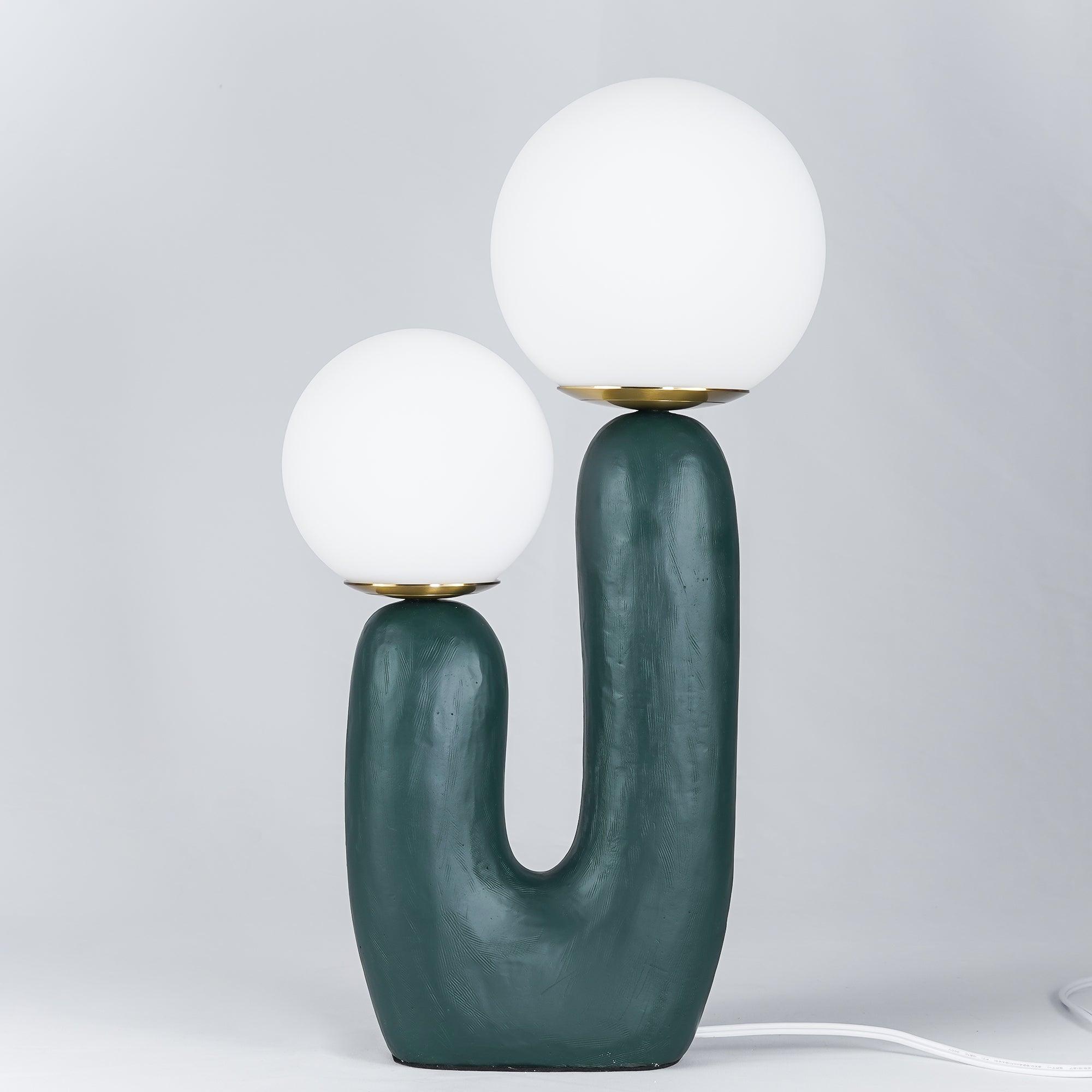 Resin Table Lamp 16.5 in Indoor Use LED G9 Modern Desk Nightstand Accent Light Green Pink White Terra Cotta | Thomler