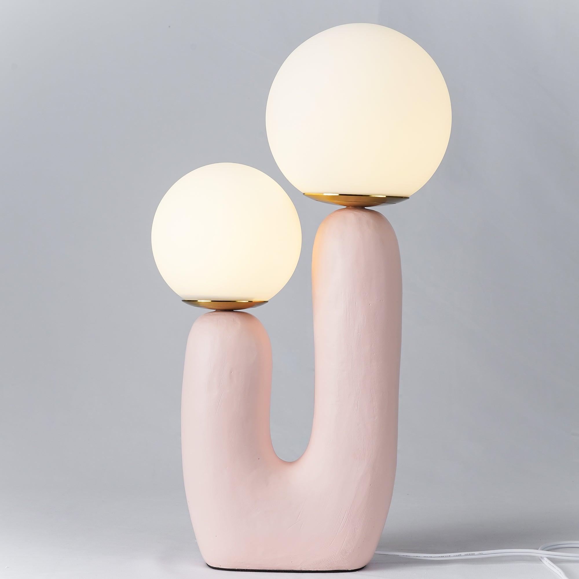 Resin Table Lamp 16.5 in Indoor Use LED G9 Modern Desk Nightstand Accent Light Green Pink White Terra Cotta | Thomler