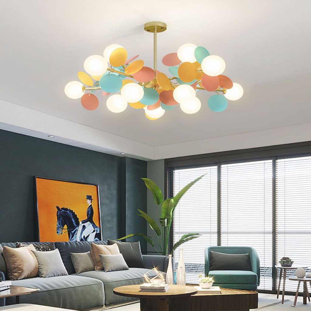 Chandelier Opal Glass Branch 23.6 in LED Living Room Dining Room Decorative Ceiling Light Fixture Modern Artistic Multi Light | Thomler