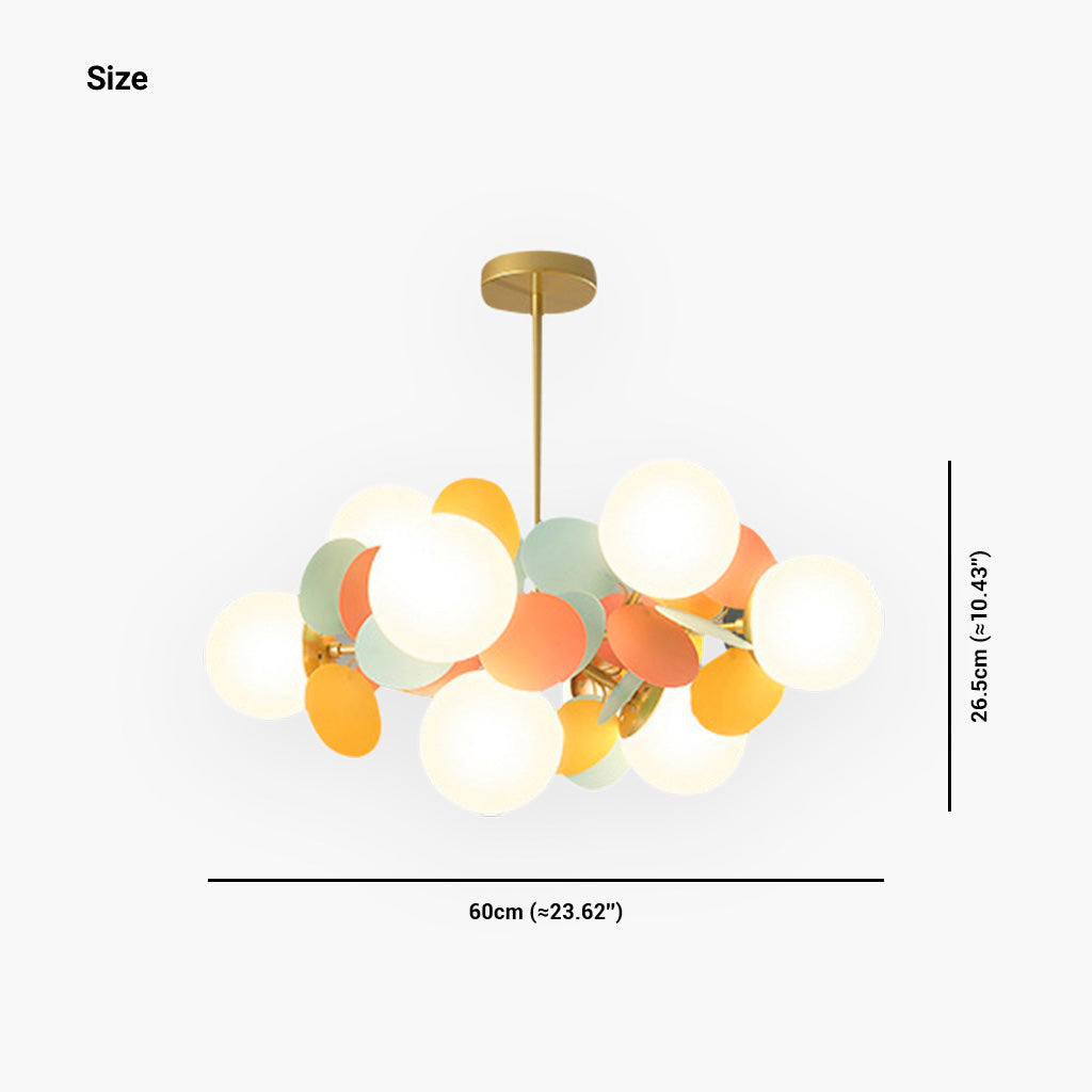 Chandelier Opal Glass Branch 23.6 in LED Living Room Dining Room Decorative Ceiling Light Fixture Modern Artistic Multi Light | Thomler