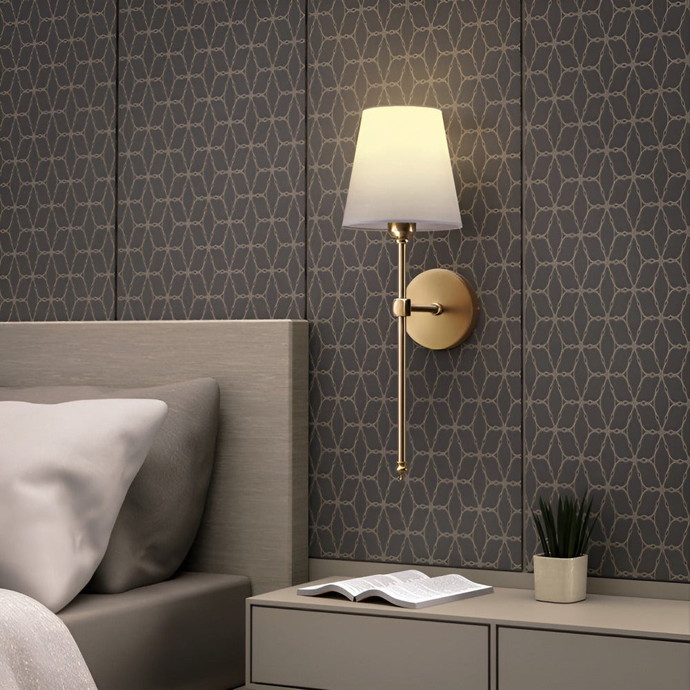 Wall Lamp Set Metal Fabric Shade 51.5 cm Bedroom Hallway Reading Light Pair Sconce Lighting | Thomler