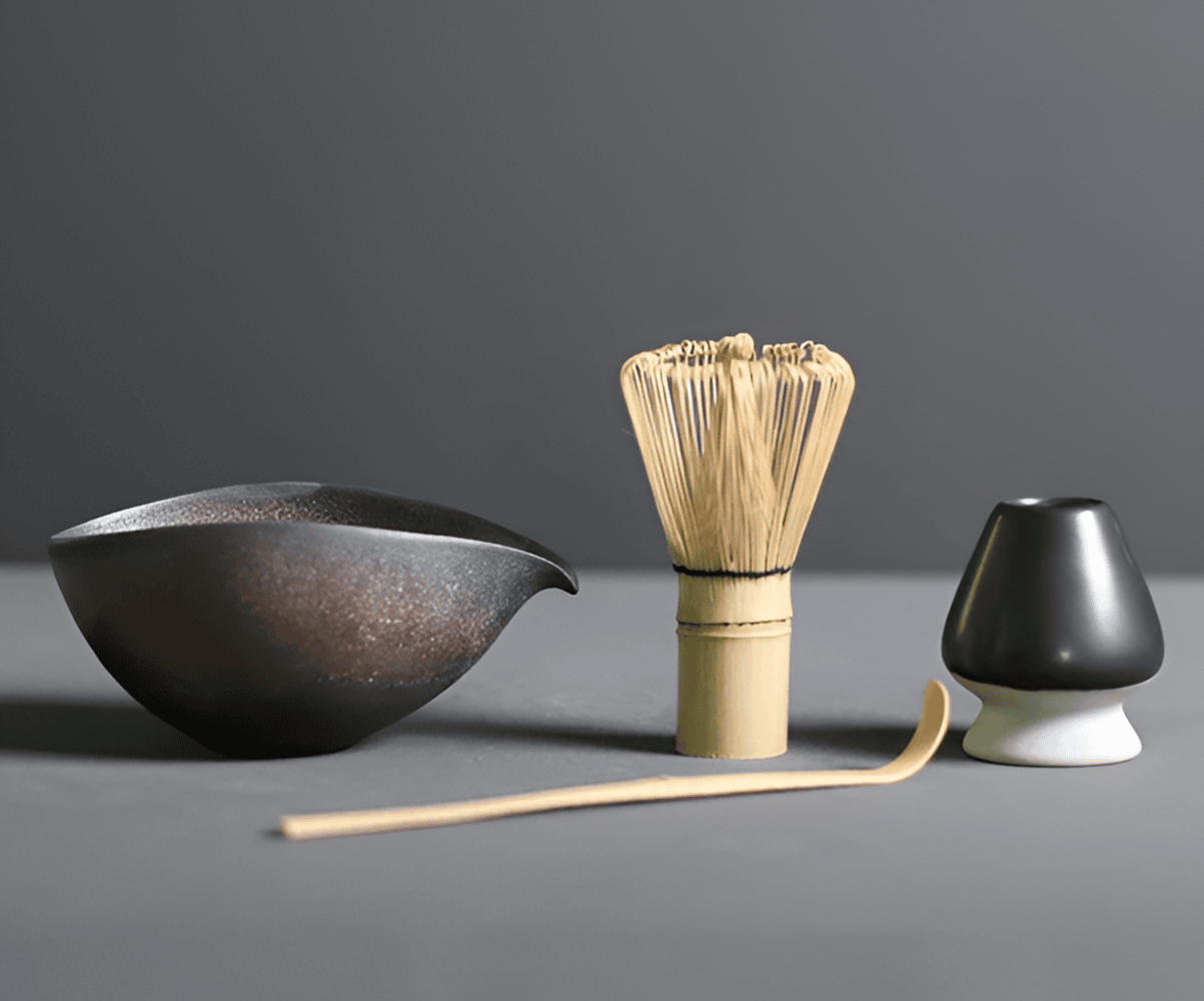Matcha Set Ceramic Bamboo 14.0 cm Tea Ceremony Kitchen Ritual Gift Japanese Whisk Bowl Spoon Kit | Thomler