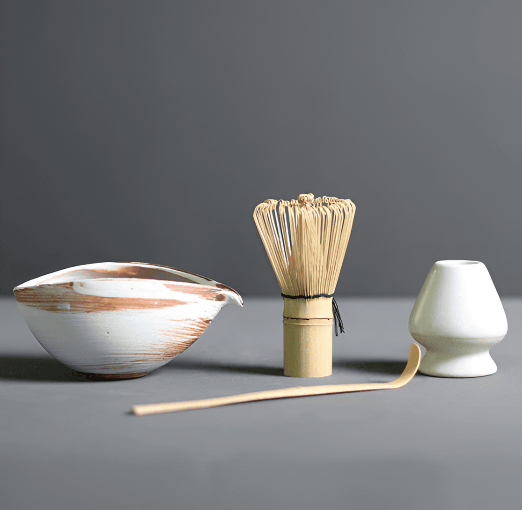 Matcha Set Ceramic Bamboo 14.0 cm Tea Ceremony Kitchen Ritual Gift Japanese Whisk Bowl Spoon Kit | Thomler