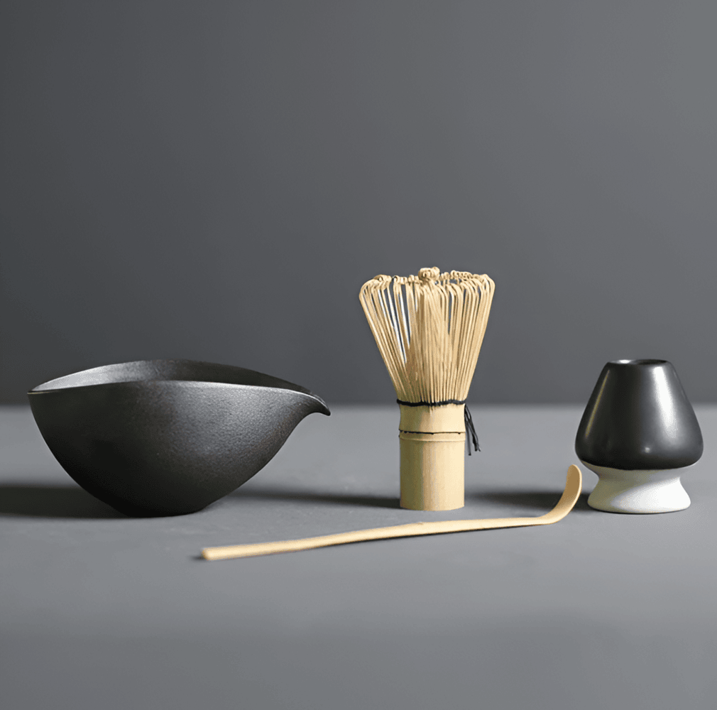 Matcha Set Ceramic Bamboo 14.0 cm Tea Ceremony Kitchen Ritual Gift Japanese Whisk Bowl Spoon Kit | Thomler