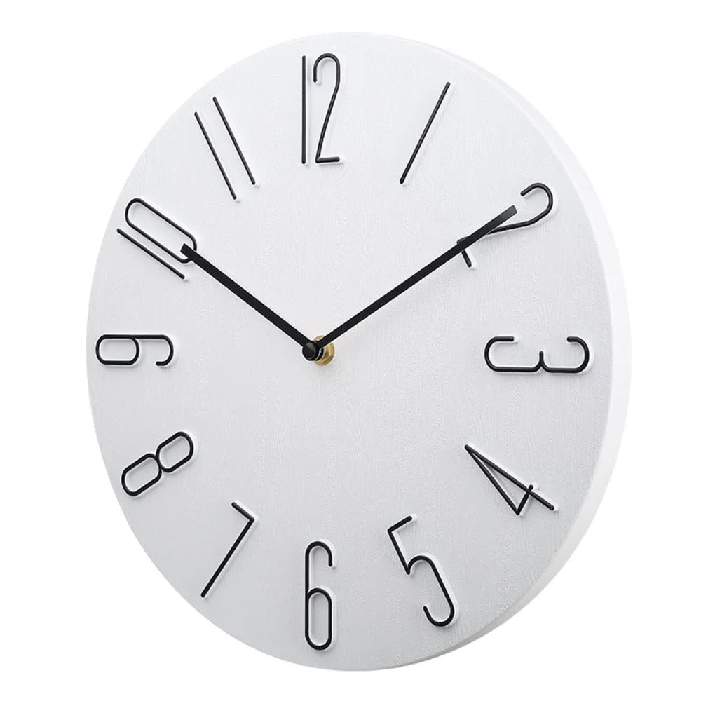 Wall Clock Plastic 20.0 cm Pink Silent Bedroom Office Minimalist Round Decorative Timepiece Scandinavian Home Decor | Thomler