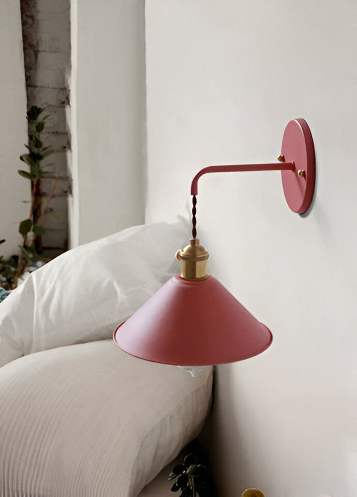 Wall Lamp Metal Cone 22.0 cm Grey Hallway Living Room Vintage Industrial Reading Light Accent Lighting | Thomler