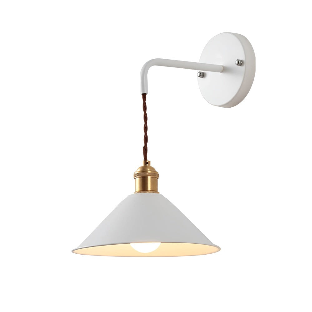 Wall Lamp Metal Cone 22.0 cm Grey Hallway Living Room Vintage Industrial Reading Light Accent Lighting | Thomler