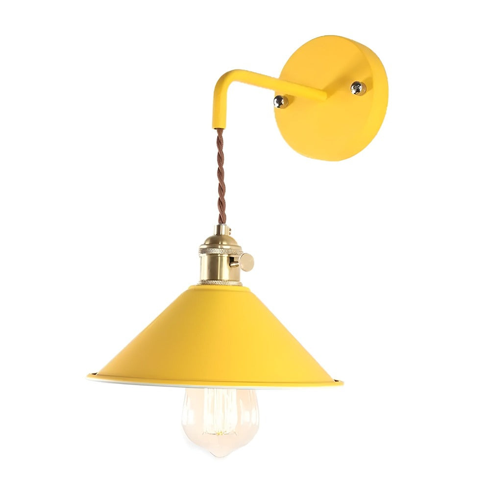 Wall Lamp Metal Cone 22.0 cm Grey Hallway Living Room Vintage Industrial Reading Light Accent Lighting | Thomler