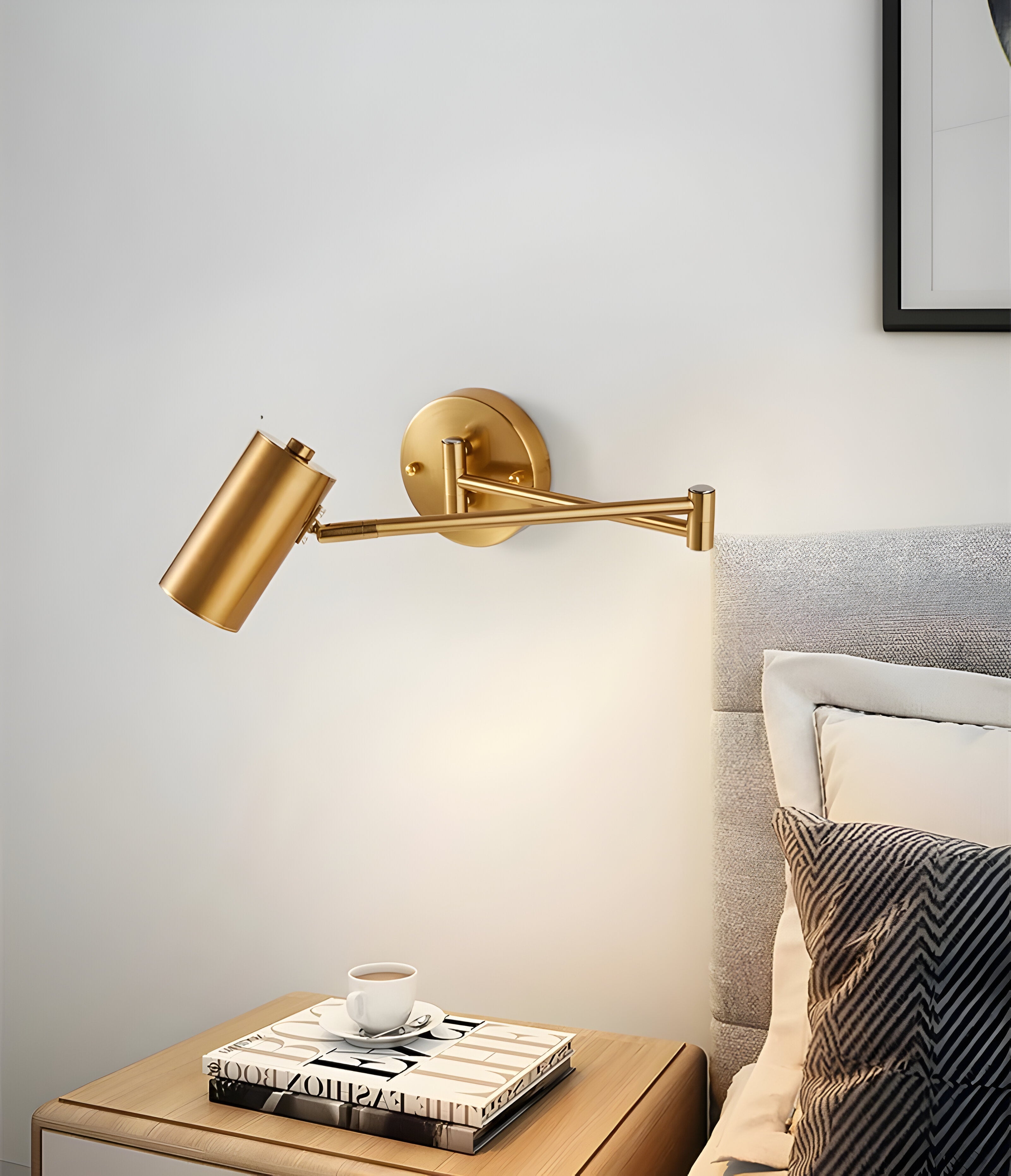 Wall Lamp Metal Adjustable Arm 26.0 cm Black Bedroom Reading Light Modern Bedside Sconce Directional Indoor Lighting | Thomler