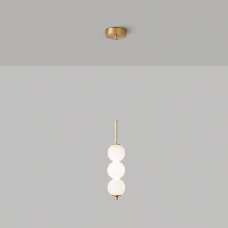 Pendant Light Brass Milk Glass 14.6 in Indoor Dining Room Kitchen Ceiling Lamp Soft LED Illumination Decorative Modern Hanging Fixture | Thomler