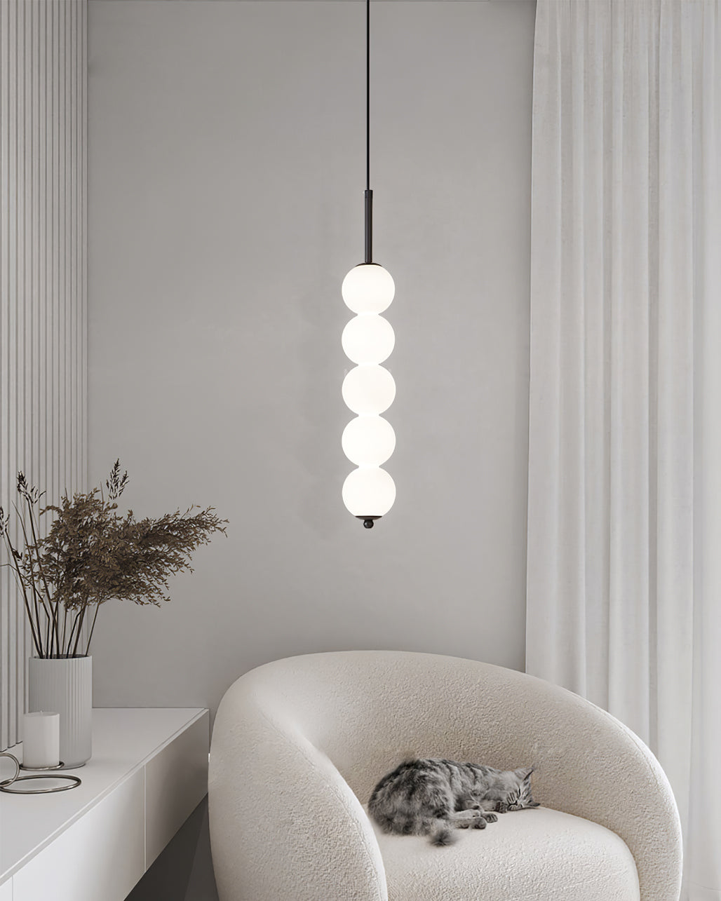 Pendant Light Brass Milk Glass 14.6 in Indoor Dining Room Kitchen Ceiling Lamp Soft LED Illumination Decorative Modern Hanging Fixture | Thomler