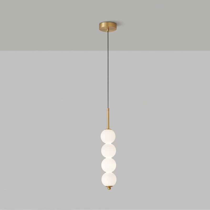 Pendant Light Brass Milk Glass 14.6 in Indoor Dining Room Kitchen Ceiling Lamp Soft LED Illumination Decorative Modern Hanging Fixture | Thomler