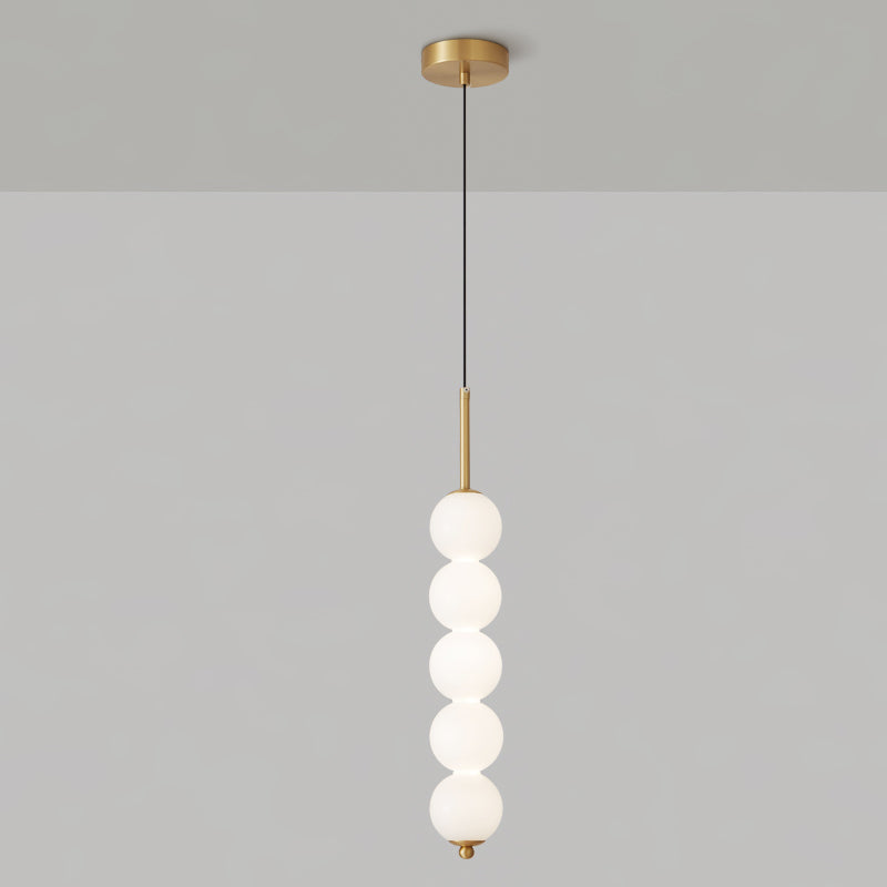 Pendant Light Brass Milk Glass 14.6 in Indoor Dining Room Kitchen Ceiling Lamp Soft LED Illumination Decorative Modern Hanging Fixture | Thomler