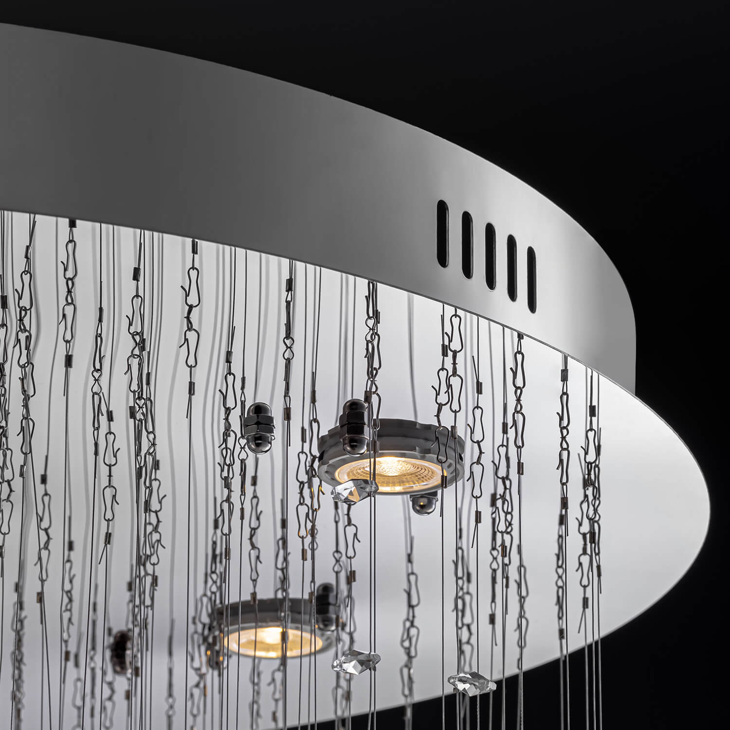 Spiral Crystal Chandelier with Cascading Pendant Drops – Adjustable Height Statement Lighting for Tall Ceilings, Entryways & Staircases | Thomler