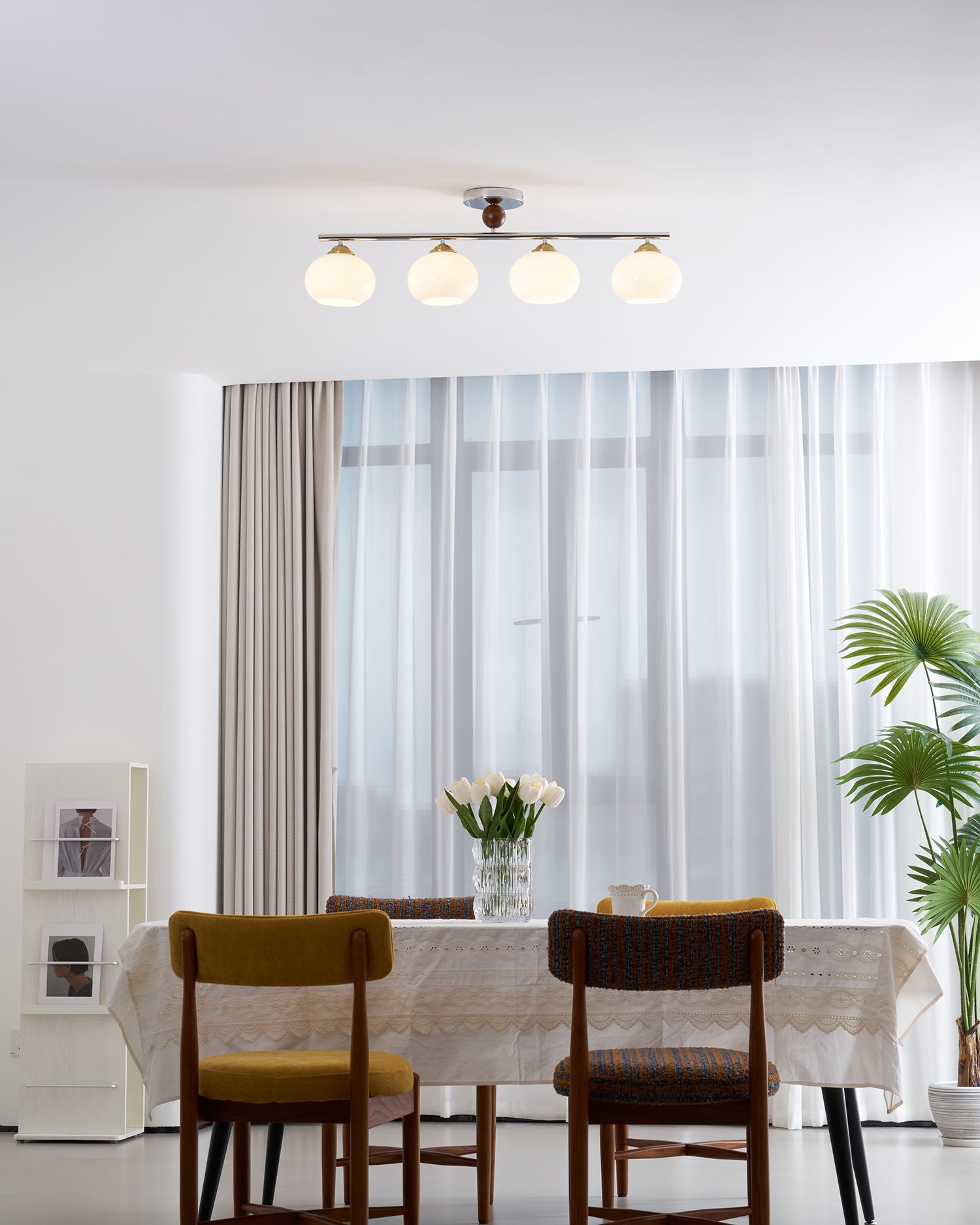 Ceiling Light Glass Metal 38.5 in Caramel Chrome Gold White Beige Kitchen Dining Room Modern Pendant Fixture | Thomler