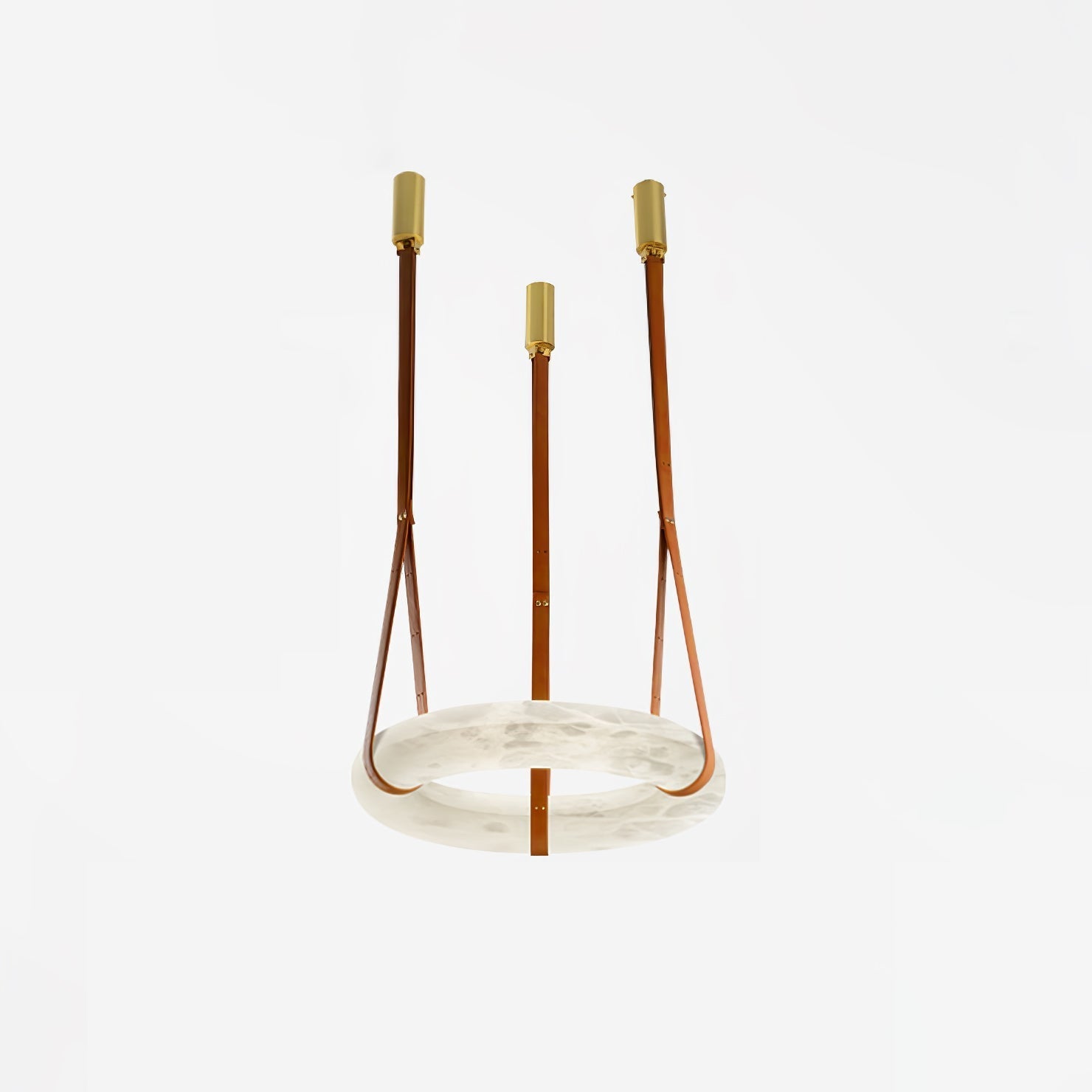 Pendant Light Alabaster Ring LED Ø 120.0 cm Gold Dining Room Halo Hanging Ceiling Lamp Adjustable | Thomler