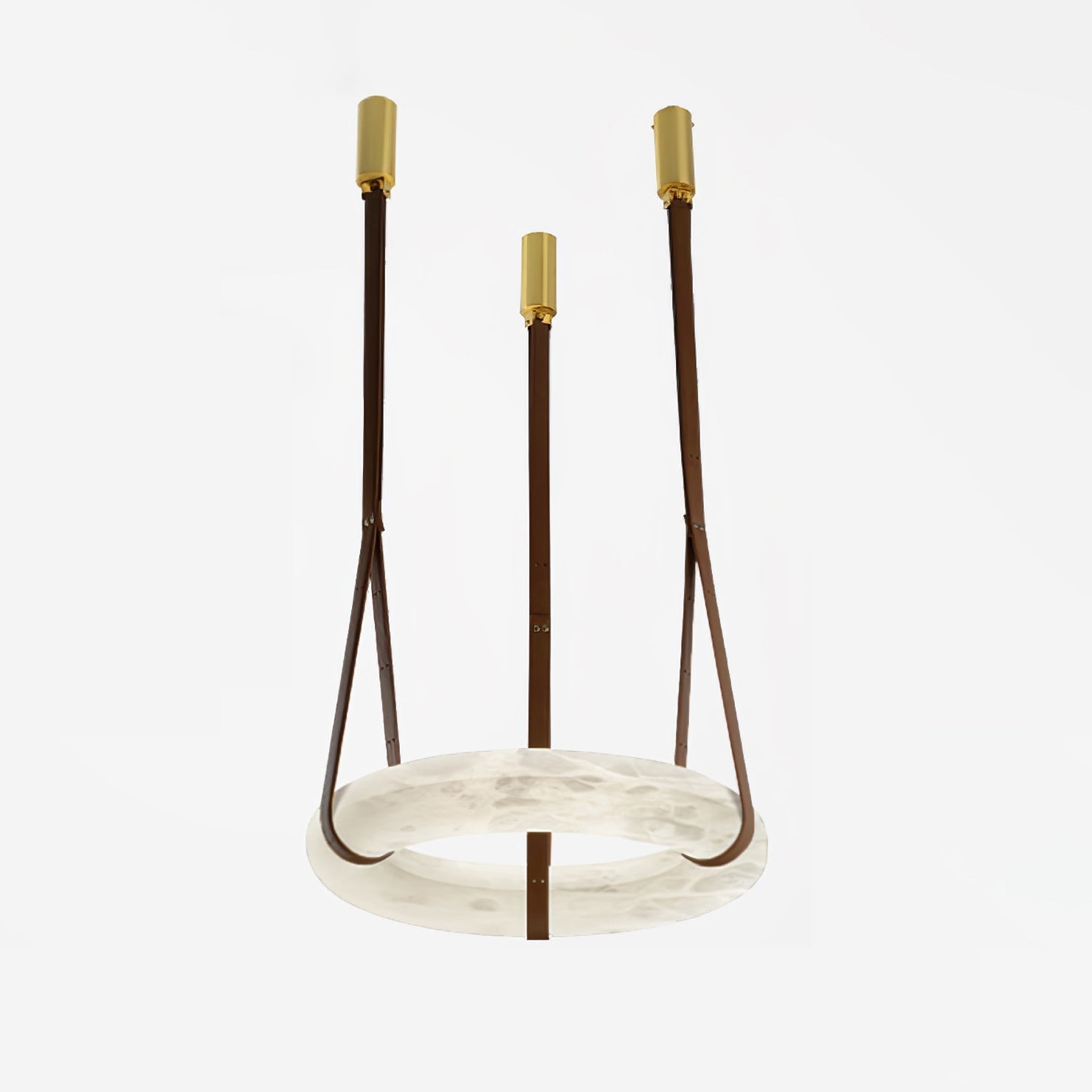 Pendant Light Alabaster Ring LED Ø 120.0 cm Gold Dining Room Halo Hanging Ceiling Lamp Adjustable | Thomler