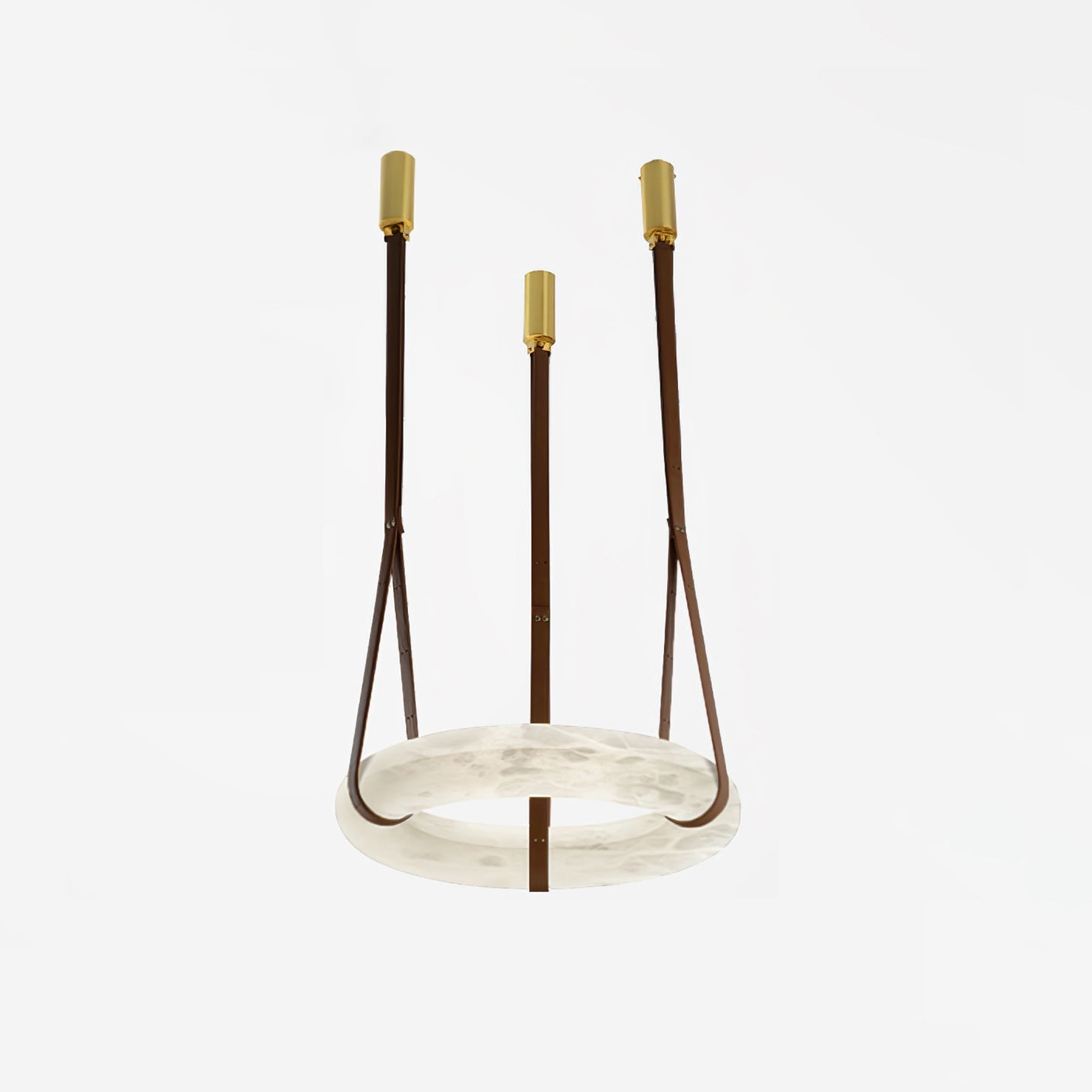 Pendant Light Alabaster Ring LED Ø 120.0 cm Gold Dining Room Halo Hanging Ceiling Lamp Adjustable | Thomler