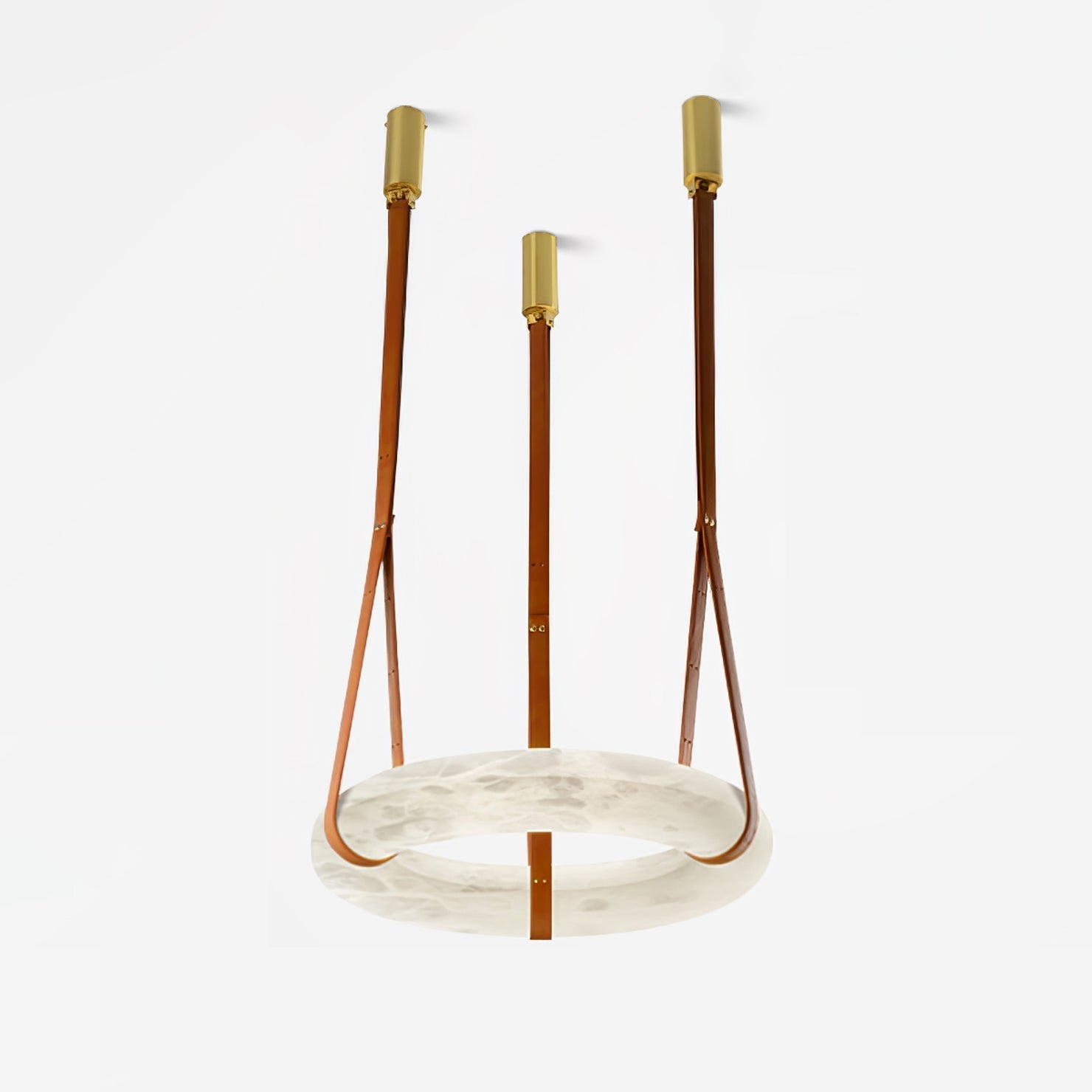 Pendant Light Alabaster Ring LED Ø 120.0 cm Gold Dining Room Halo Hanging Ceiling Lamp Adjustable | Thomler