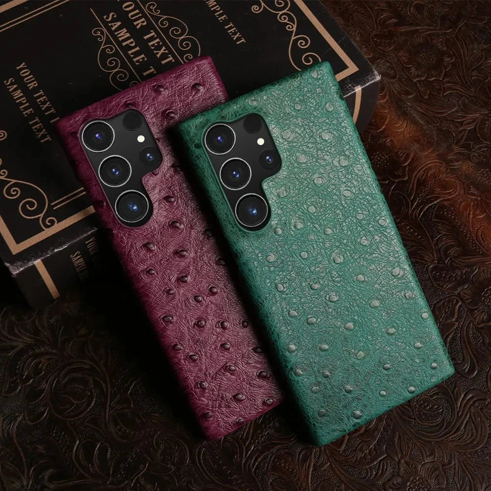 Premium Textured Leather Samsung Galaxy Case Shock-Absorbing Protective Cover with Raised Edges for S22 S23 S24 S25 S26 Note 20 | Thomler