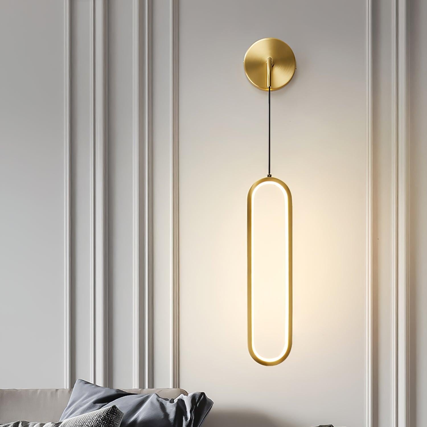 Wall Lamp Brass Integrated LED 68.0 cm White Bedroom Hallway Living Room Hanging Accent Light Adjustable Colour Temperature | Thomler