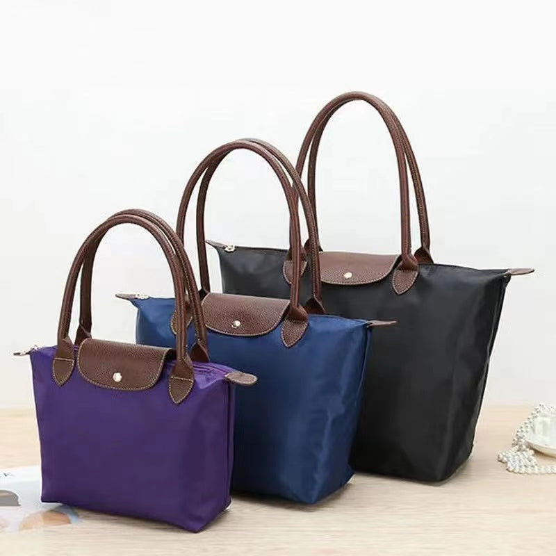 Water-Resistant Nylon Tote Bag with Leather Accents – Spacious Carryall for Work, Travel & Errands | Thomler