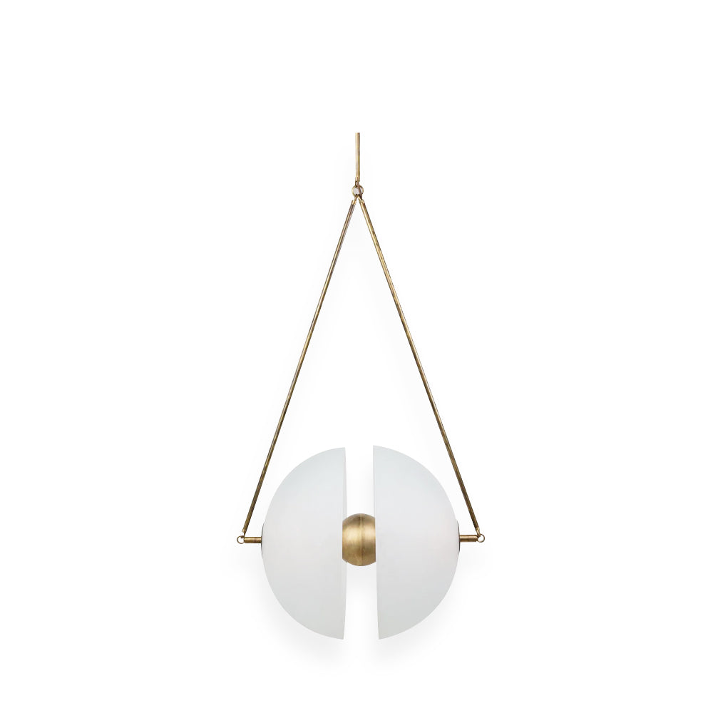 Pendant Light Metal 15.7 in White Glass 9.8 in Indoor Ceiling Lighting Dining Room Kitchen | Thomler