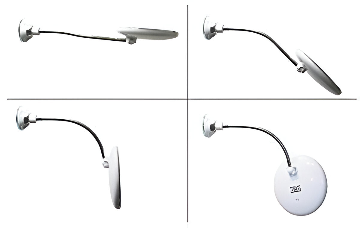 Magnifying Cosmetic Mirror with LED Ring Light and Suction Base – 10X Zoom, 360° Adjustable Arm, Battery Powered | Thomler