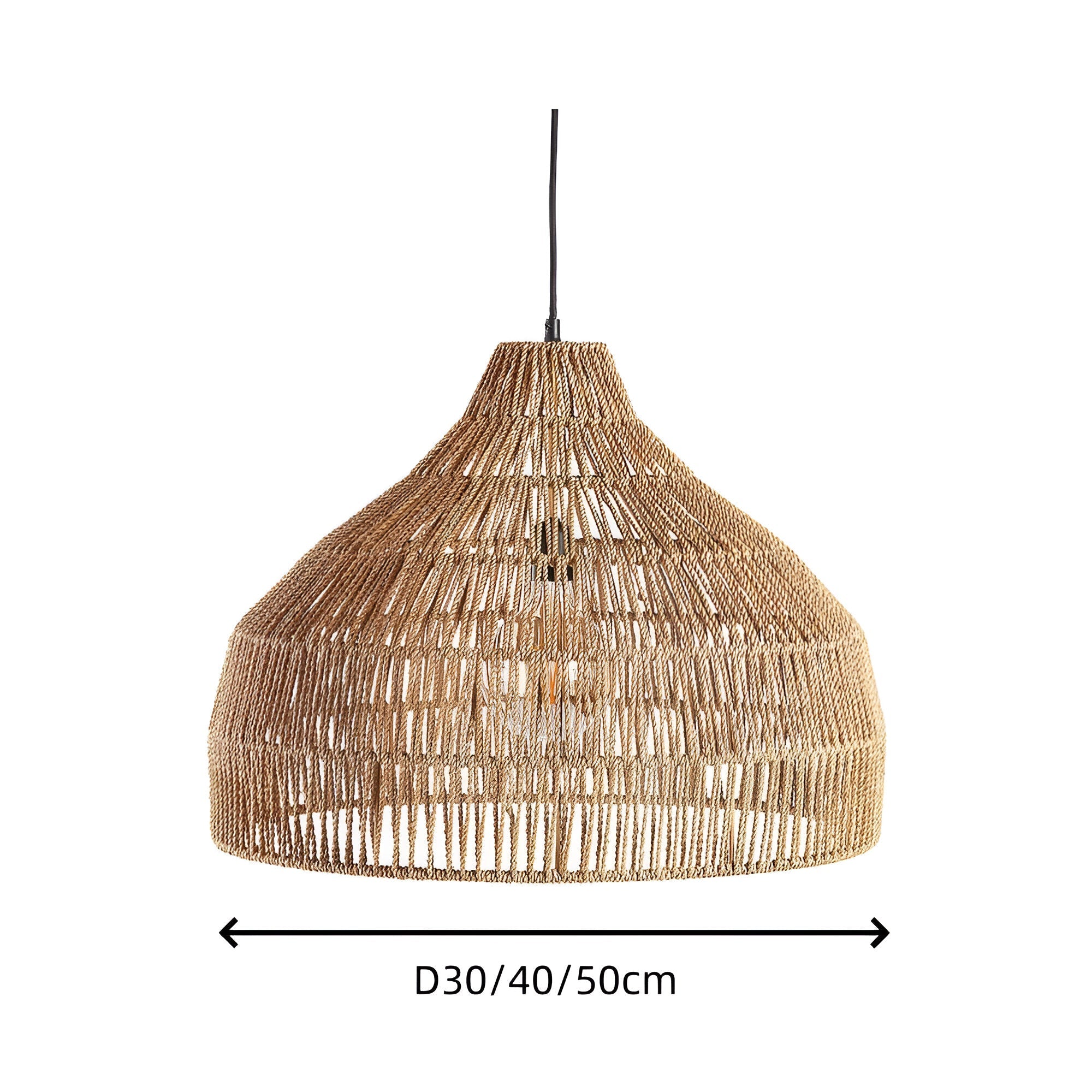 Pendant Light Rattan 23.6 in Adjustable Hanging Dining Room Kitchen Island Boho Ceiling Lamp Natural Woven Shade | Thomler
