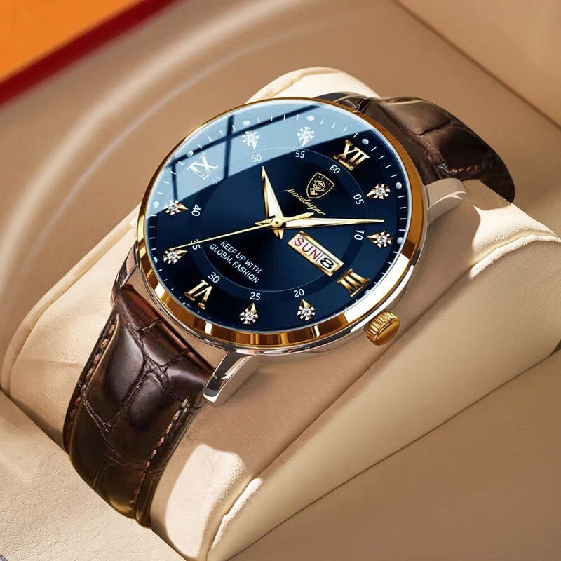 Quartz Dress Watch for Men — Stainless Steel Analog with Night Glow & Water Resistance | Thomler