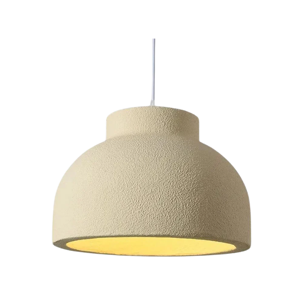 Pendant Light Polystyrene Dome 15.4 in White Dining Room Kitchen Island Hanging Ceiling Lamp Minimalist Nordic Wabi Sabi | Thomler