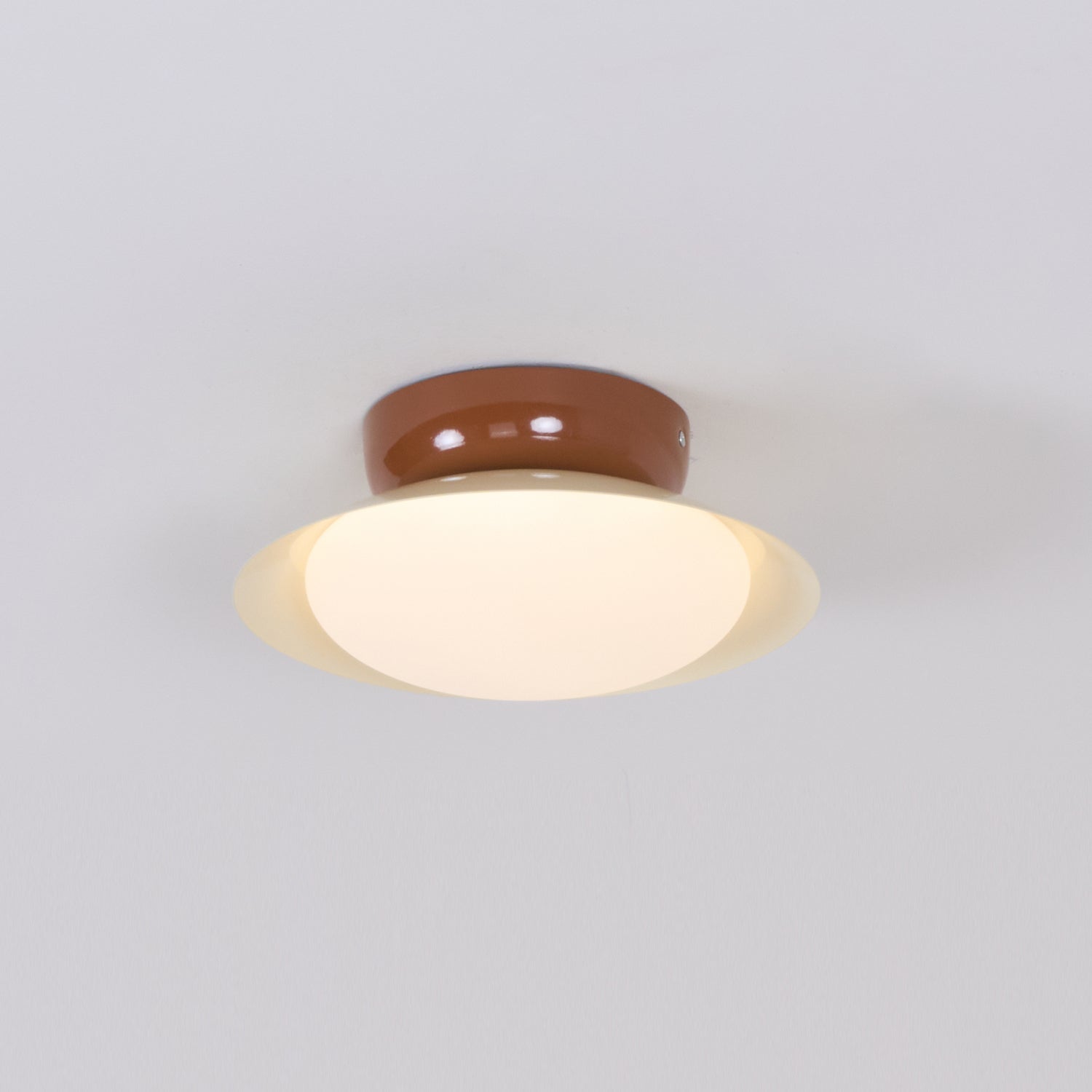 Ceiling Light Metal Dome 9.8 in LED Green Brown Bathroom Kitchen Flush Mount Fixture | Thomler