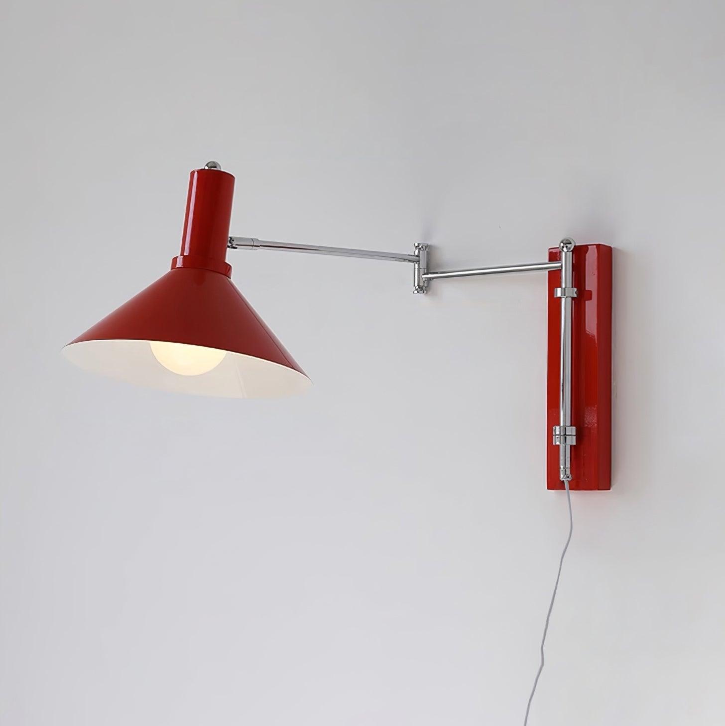 Wall Lamp Metal 9.8 in 360° Swivel Adjustable White Black Red Indoor Bathroom Bedroom Lighting | Thomler