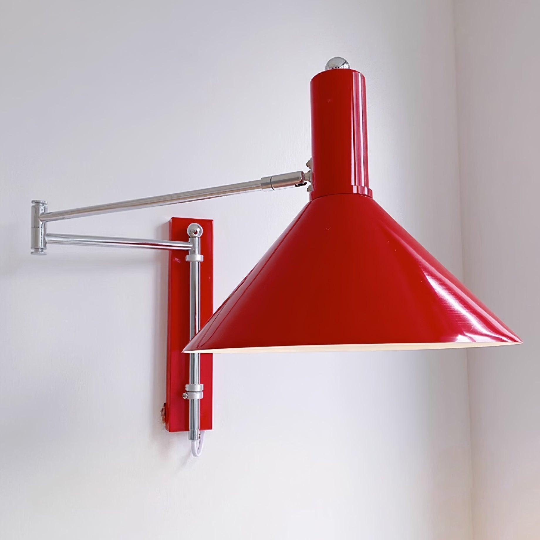 Wall Lamp Metal 9.8 in 360° Swivel Adjustable White Black Red Indoor Bathroom Bedroom Lighting | Thomler