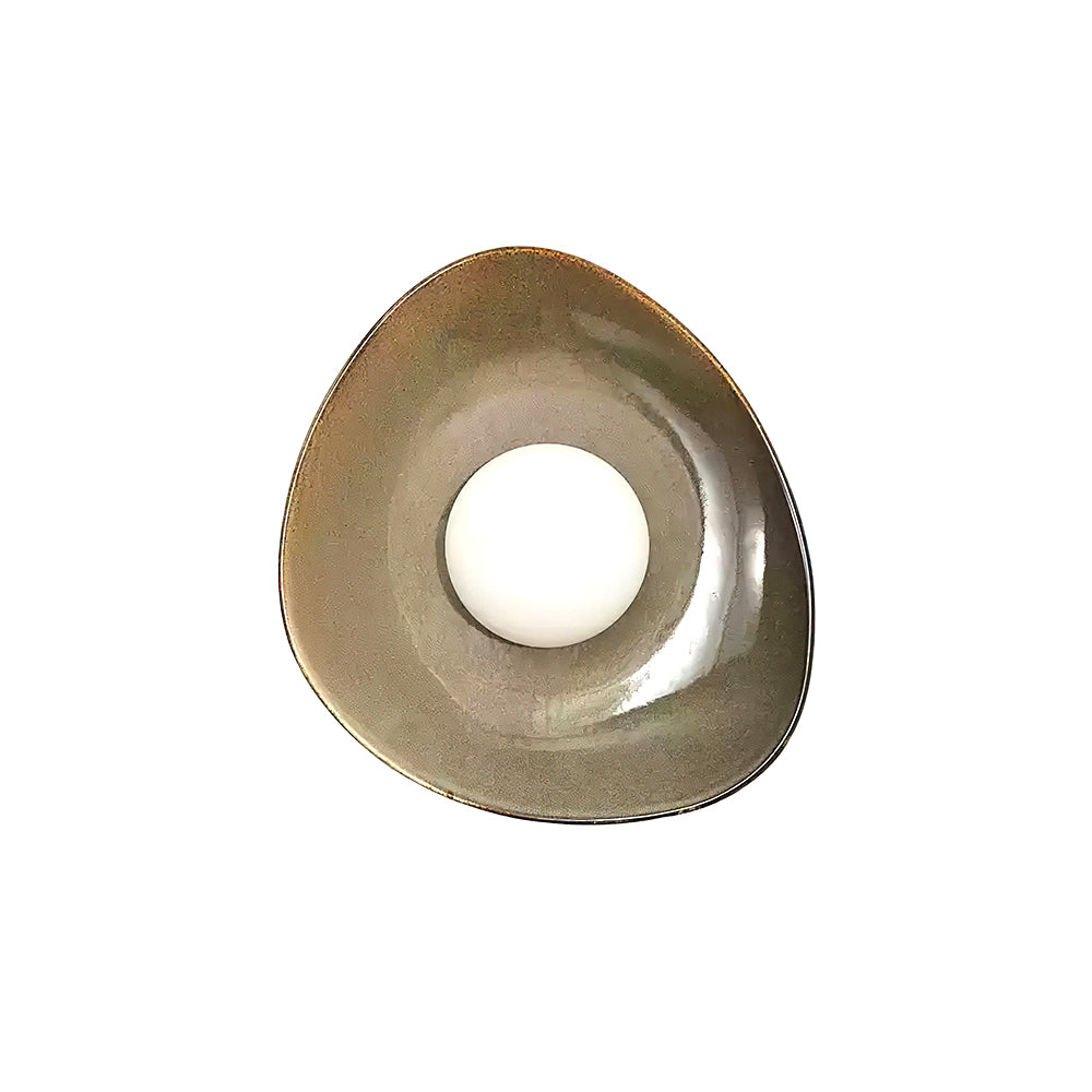 Ceramic Glass Sconce 12-Inch Sculptural Indoor Lighting Taupe White for Hallways Living Rooms Bedrooms Entryways Modern Wall Mount | Thomler