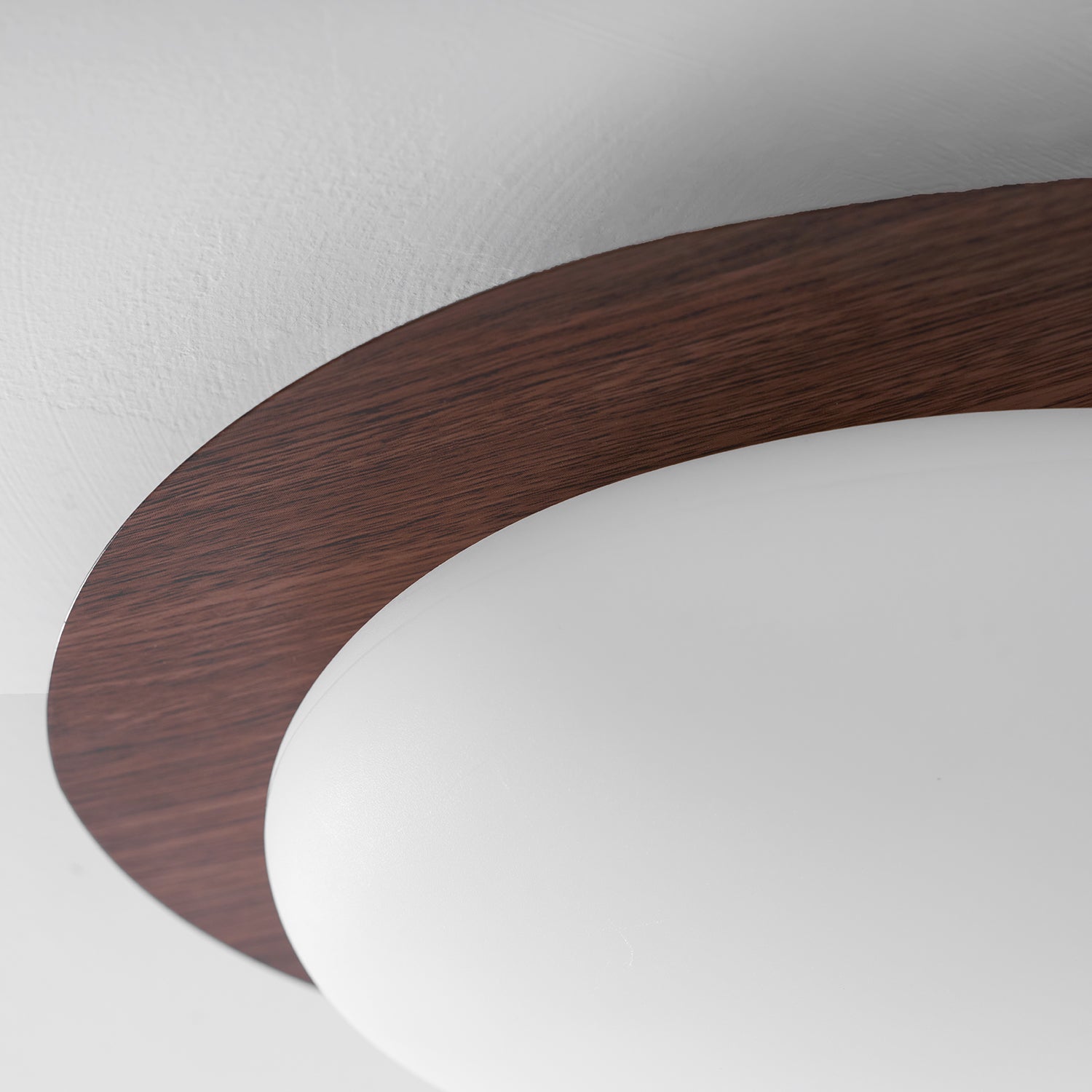 Pebble Ceiling Light 11.8 in 12W Walnut Grain Indoor Flush Mount LED | Modern Bedroom Living Room Dining Room Ceiling Fixture | Thomler