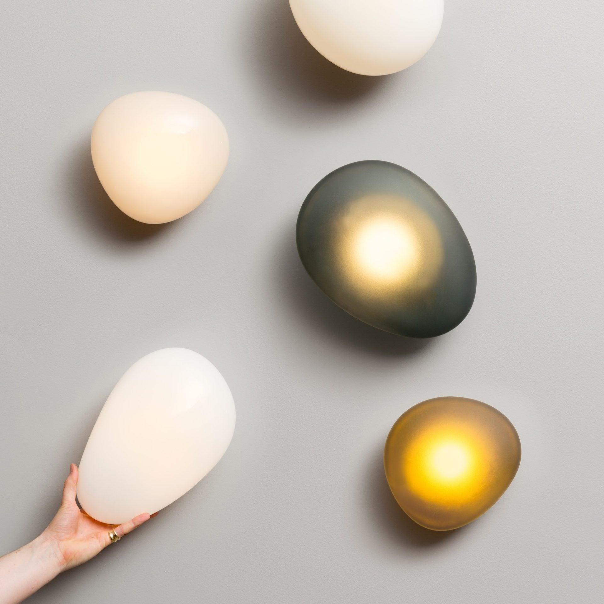 Pebble Glass Wall Lamp 8.6 in LED Indoor Wall Ceiling Light Sculptural Modern Fixture Ambient Lighting | Thomler