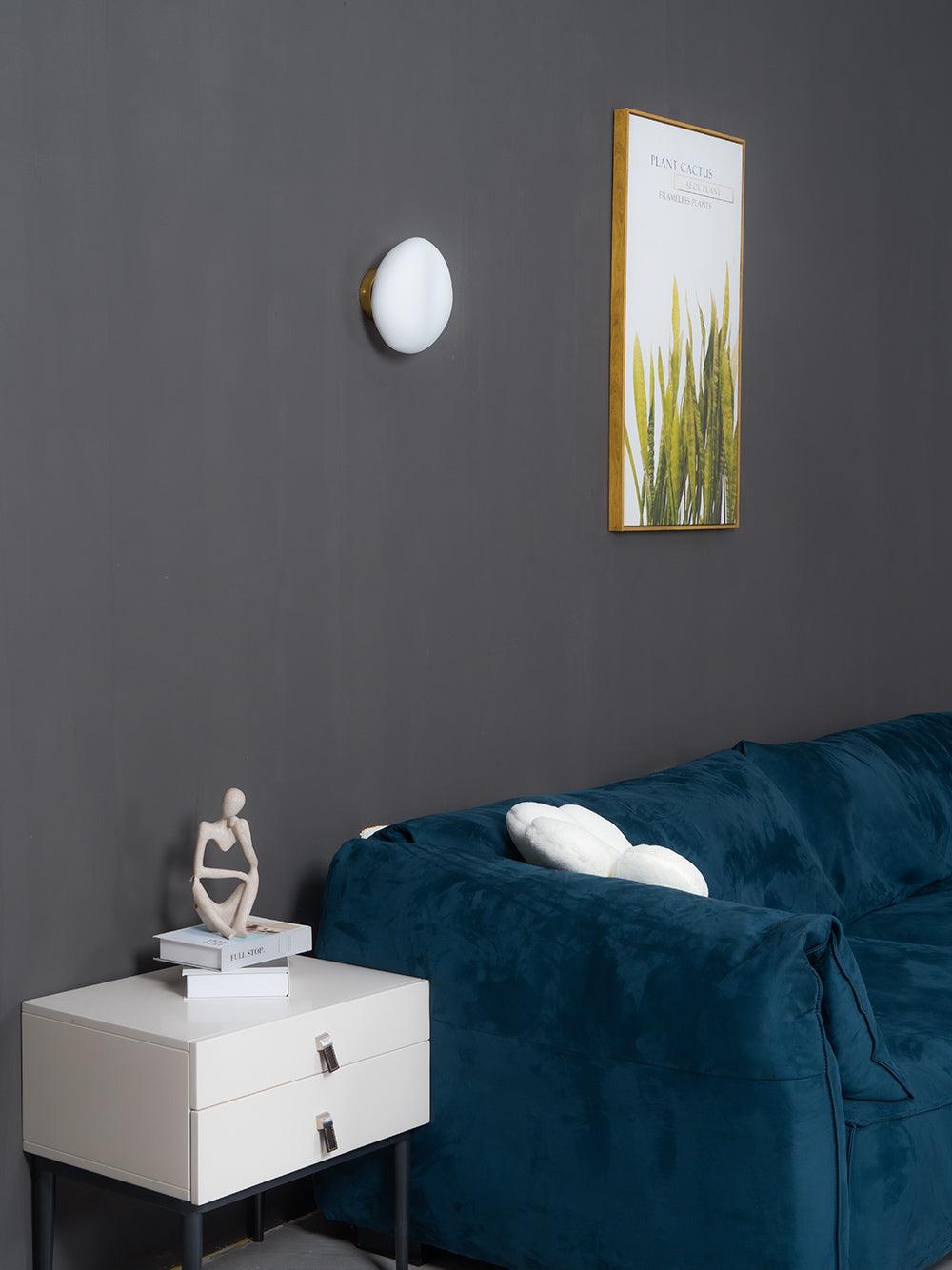 Pebble Glass Wall Lamp 8.6 in LED Indoor Wall Ceiling Light Sculptural Modern Fixture Ambient Lighting | Thomler