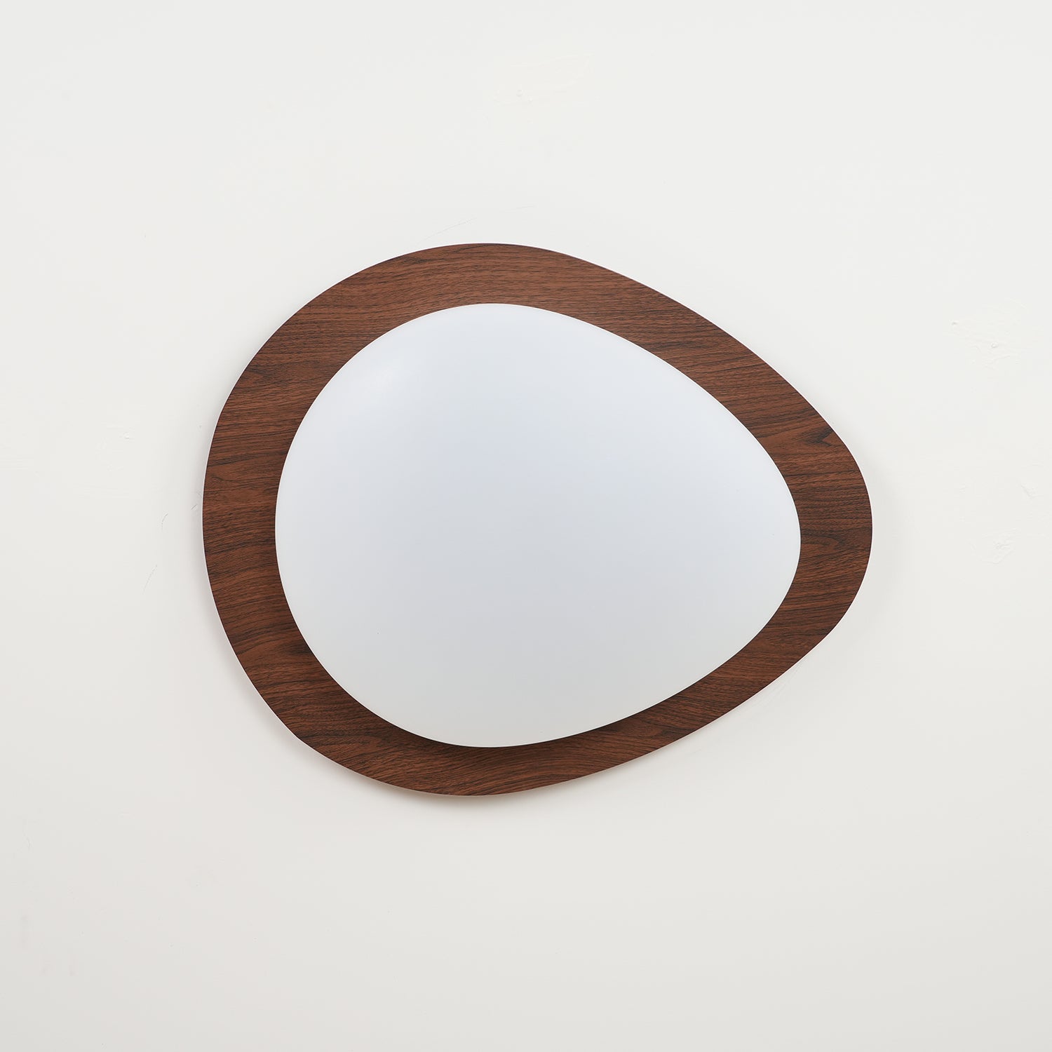 Pebble Ceiling Light 11.8 in 12W Walnut Grain Indoor Flush Mount LED | Modern Bedroom Living Room Dining Room Ceiling Fixture | Thomler