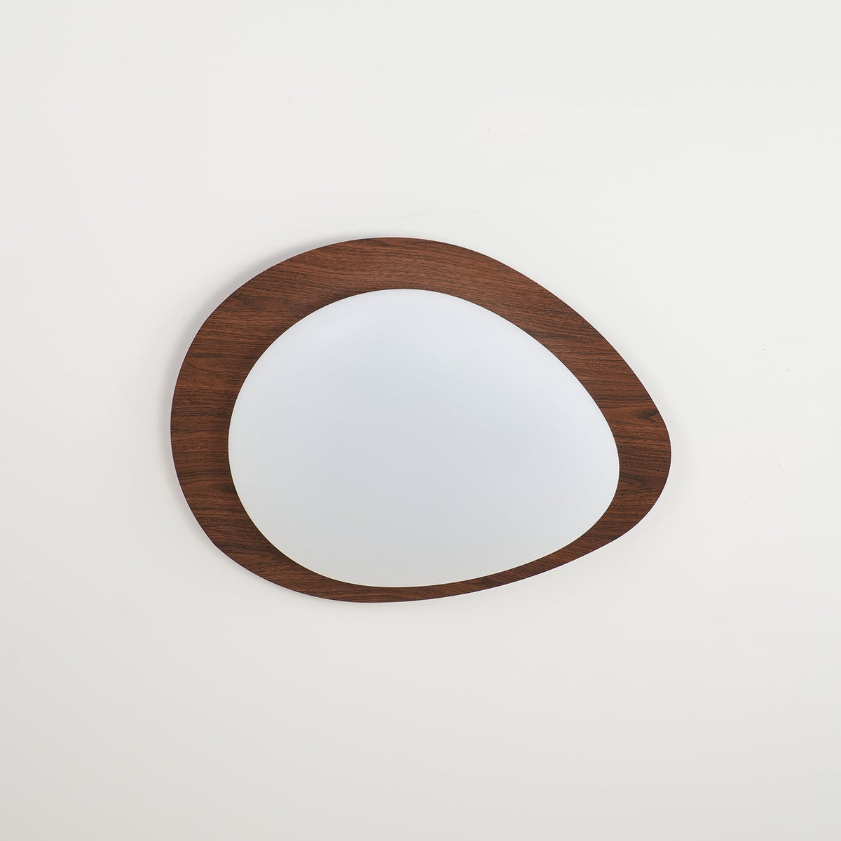 Organic Stone-Shaped LED Flush Mount Ceiling Fixture – Walnut Finish for Living Room & Dining Room | Thomler