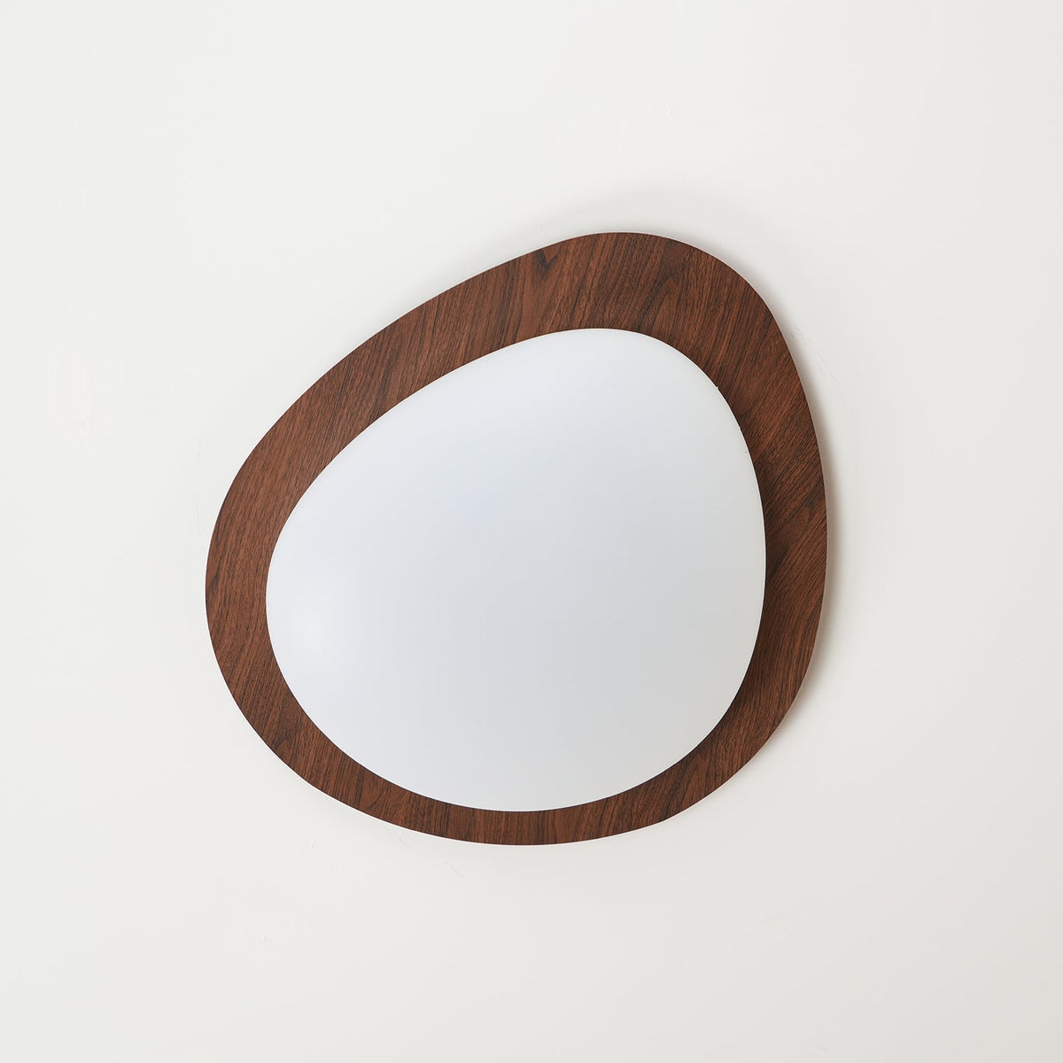 Organic Stone-Shaped LED Flush Mount Ceiling Fixture – Walnut Finish for Living Room & Dining Room | Thomler