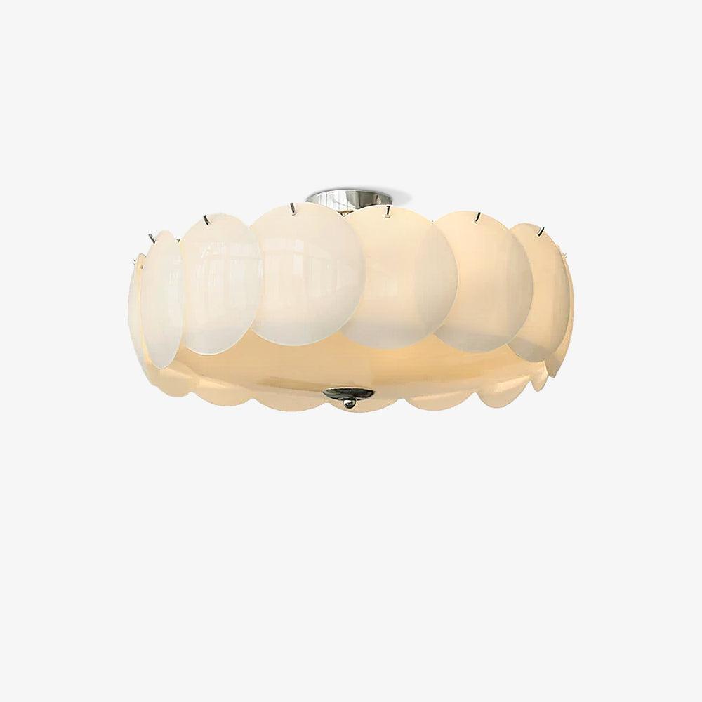 Ceiling Light Glass Disc Chandelier 60.0 cm Copper Dining Room Living Room Flush Mount Fixture | Thomler