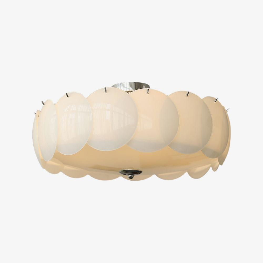 Ceiling Light Glass Disc Chandelier 60.0 cm Copper Dining Room Living Room Flush Mount Fixture | Thomler