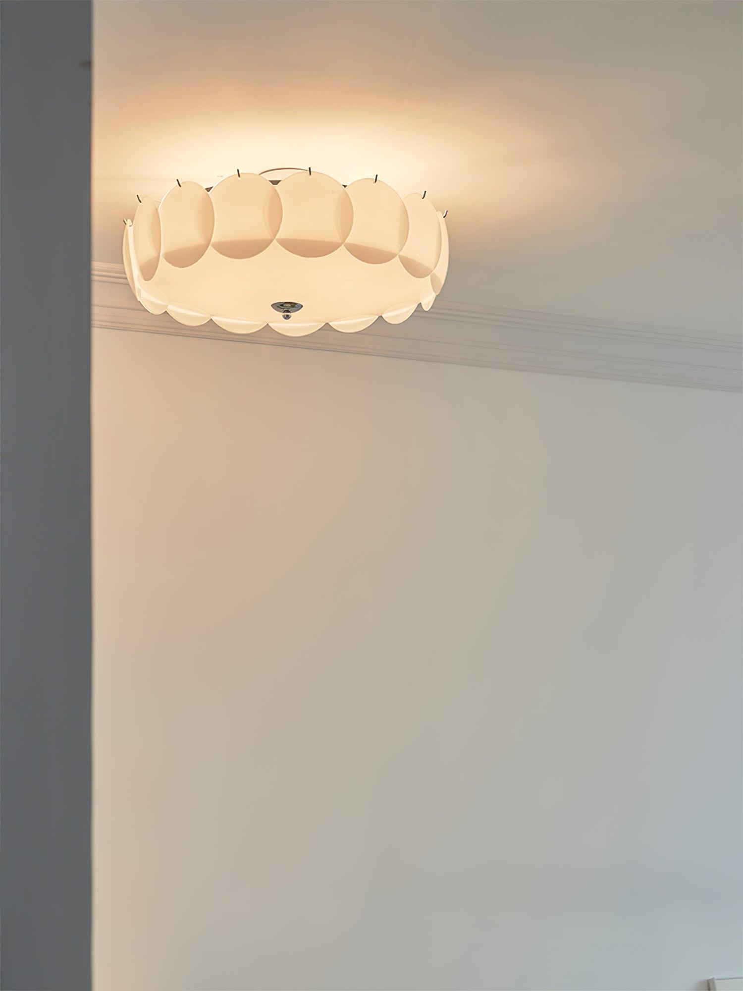 Ceiling Light Glass Disc Chandelier 60.0 cm Copper Dining Room Living Room Flush Mount Fixture | Thomler