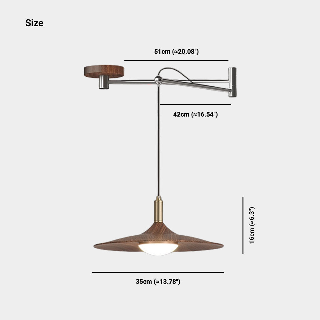 Pendant Light Iron Acrylic 13.8 in Adjustable LED Living Room Dining Room Bedroom Hanging Lamp | Thomler