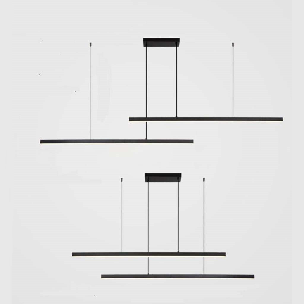 Pendant Light Brass Adjustable 62 in Dimmable LED Dining Room Kitchen Island Linear Ceiling Lamp | Thomler
