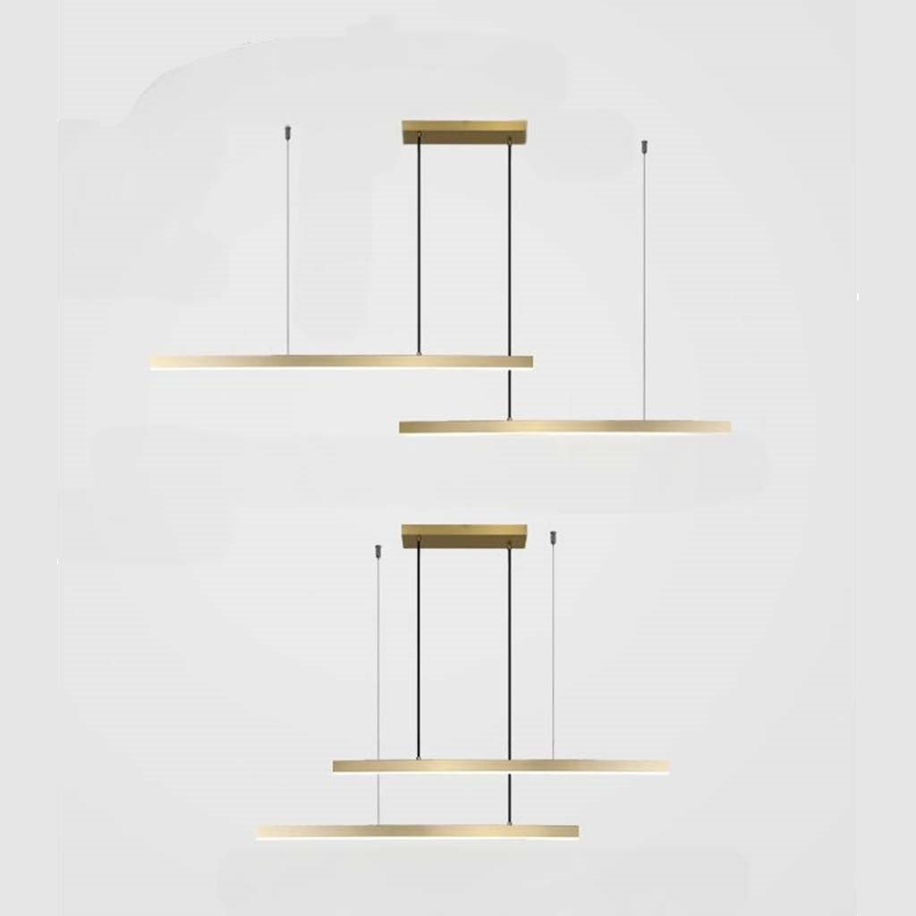 Pendant Light Brass Adjustable 62 in Dimmable LED Dining Room Kitchen Island Linear Ceiling Lamp | Thomler